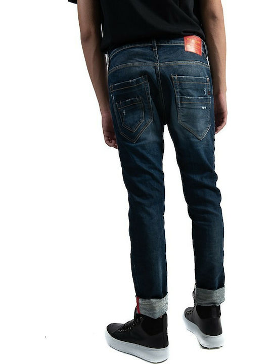 Premium Severo 1590 Men's Jeans Pants in Tapered Line Navy Blue