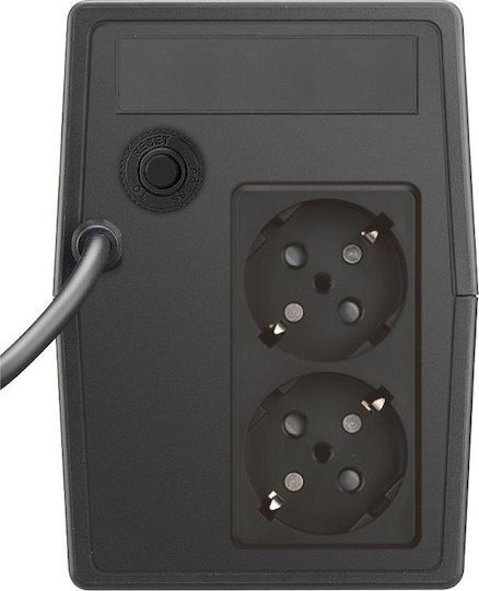 Tescom Leo LED 650VA UPS Line-Interactive 390W with 2 Schuko Power Plugs