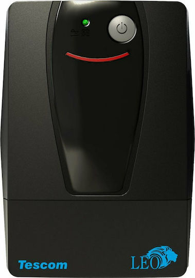Tescom Leo LED 650VA UPS Line-Interactive 390W with 2 Schuko Power Plugs