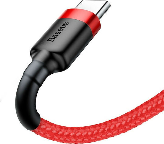 Baseus Cafule Плетен USB 2.0 Кабел USB-C Мъжки - USB-A Червен 0.5m CATKLF-A09
