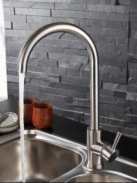 Venezia Stilo Tall Kitchen Faucet Counter Inox Silver