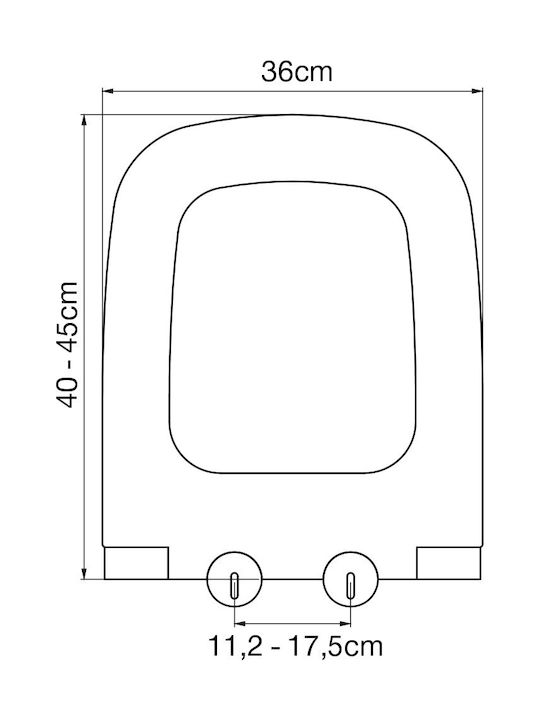 Elvit Bakelite Soft Close Toilet Slim Seat White 40-45cm