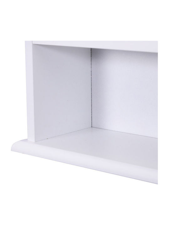Kleankin 834-182 Правоъгълена Банско Огледало от MDF с Рафт & Шкаф 56x58см Бял