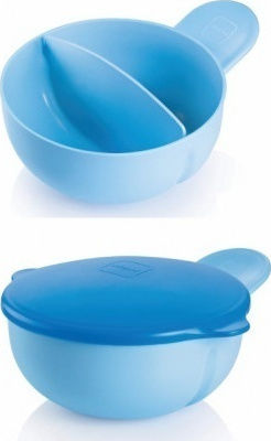 Mam Baby Food Bowl Feeding bowl - Μπολ με Καπάκι 6m+ made of Plastic Blue 527