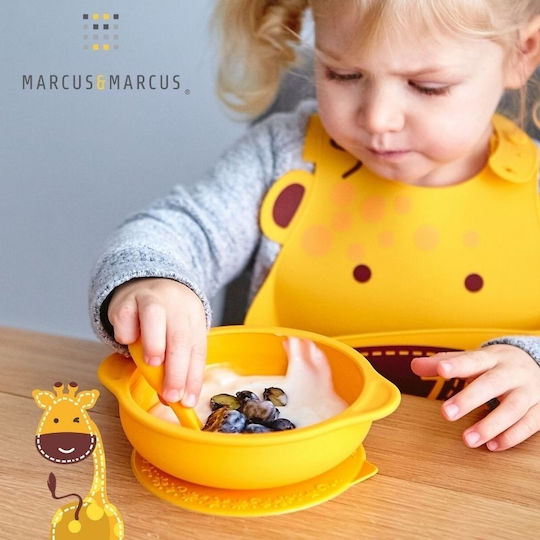 Marcus & Marcus Μπωλ Σιλικόνης με Καπάκι & Βεντούζα Giraffe