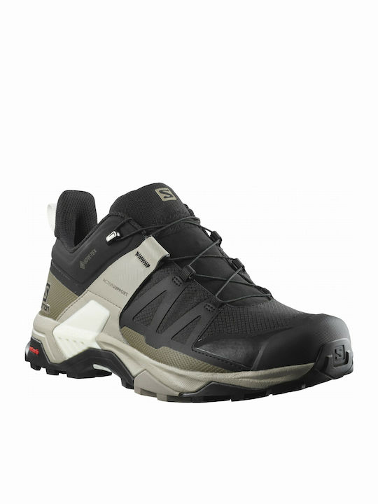 Salomon X Ultra 4 GTX Men's Hiking Shoes Waterproof with Gore-Tex Membrane Black / Vintage Kaki / Vanilla Ice