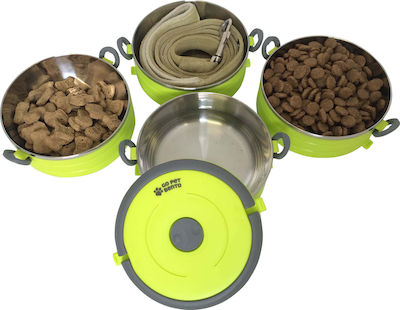 Healthy Human On The Go Pet Bento Stainless Bowls Dog Food & Water Green 450ml HH-SOB35