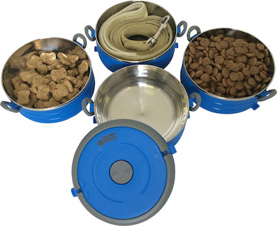 Healthy Human On The Go Pet Bento Edelstahl Schalen Futter & Wasser für Hunde Blau 450ml HH-SOB34