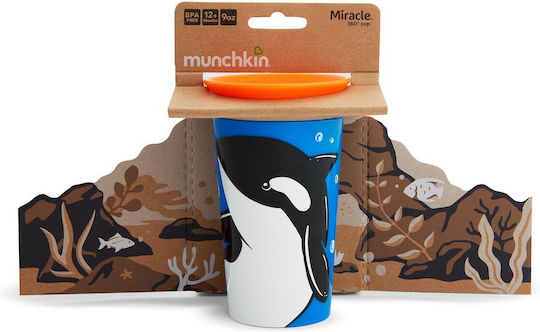 Munchkin Miracle 360° Wildlove Sippy Cup Plastic Blue Blue Whale 266ml For 12m+