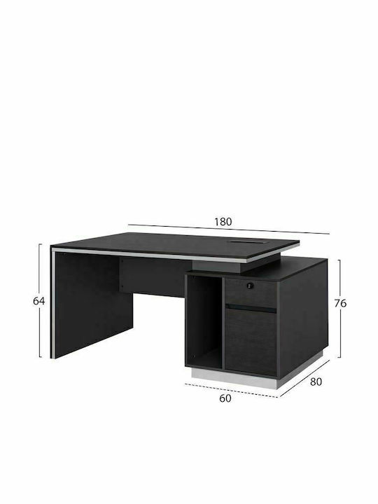 Офис Бюро Rosewood Дървено Кафяво 180x80x76см
