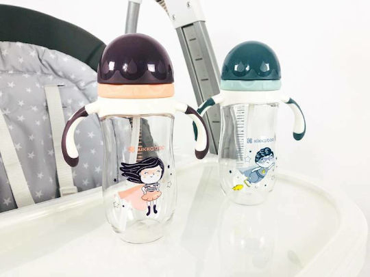 Kikka Boo Baby Cup with Handles and Straw Tritan Sippy made of Plastic Gray 300ml for 12m+m+