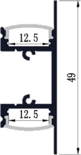 Atman Extern Aluminiumprofil für LED-Streifen mit Opal Abdeckung 200x4.9x1.2cm