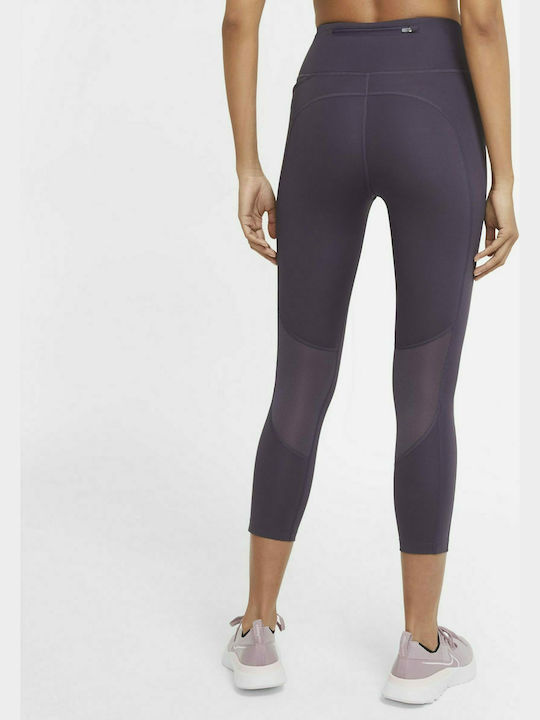 Nike Women's Cropped Running Legging High Waisted Dri-Fit Purple