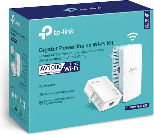 TP-LINK TL-WPA7517 KIT v1 Powerline Double Wi‑Fi 5 and Gigabit Ethernet Port