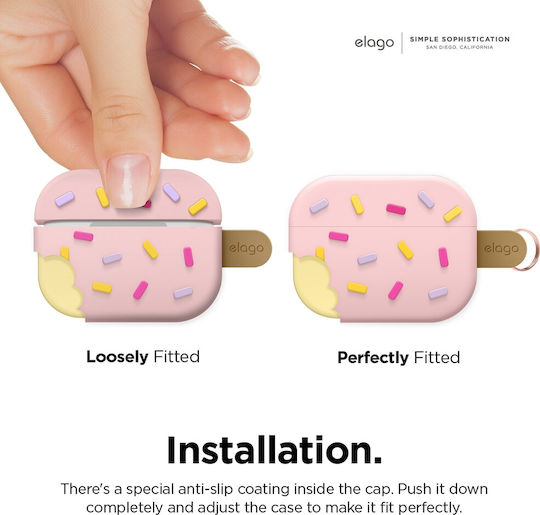 Elago Ice Cream Θήκη Σιλικόνης σε Ροζ χρώμα για Apple AirPods Pro