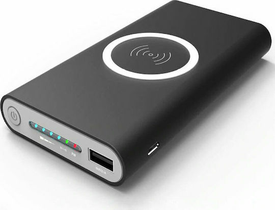 Qi Wireless Power Bank 8000mAh с USB-A порт Черен