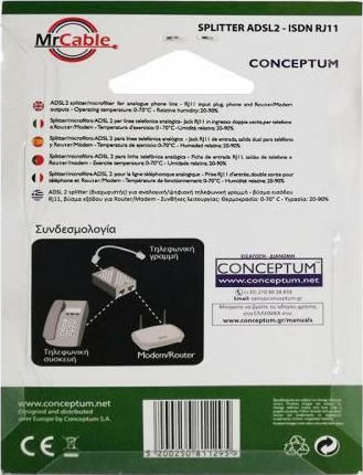 Conceptum Сплитер Mrcable ADSL2 ISDN 2991