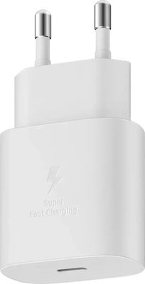 Samsung Φορτιστής Χωρίς Καλώδιο με Θύρα USB-C 25W Power Delivery Λευκός (EP-TA800N Bulk)
