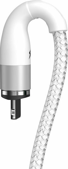 Baseus Zinc Плетена / Магнитно отделяемо USB-A към Lightning кабел Бял 1м (CALXC-K02)
