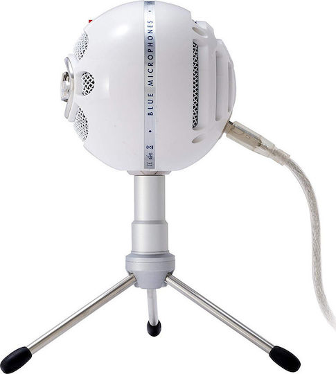 Blue Microphones Snowball ICE Condenser Microphone USB Tabletop for Vocals in White Color