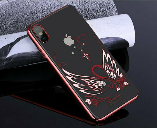 Kingxbar Swan with Swarovski Crystals Back Cover Plastic Red (iPhone XS Max)