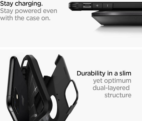 Spigen Tough Armor Back Cover Πλαστικό 2mm Μαύρο (iPhone 11)