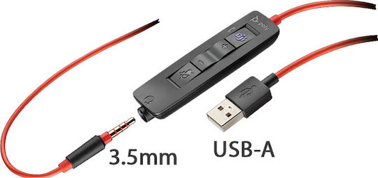 Plantronics BW3315-M On Ear Căști Multimedia cu microfon și conexiune Jack de 3,5 mm / USB-A