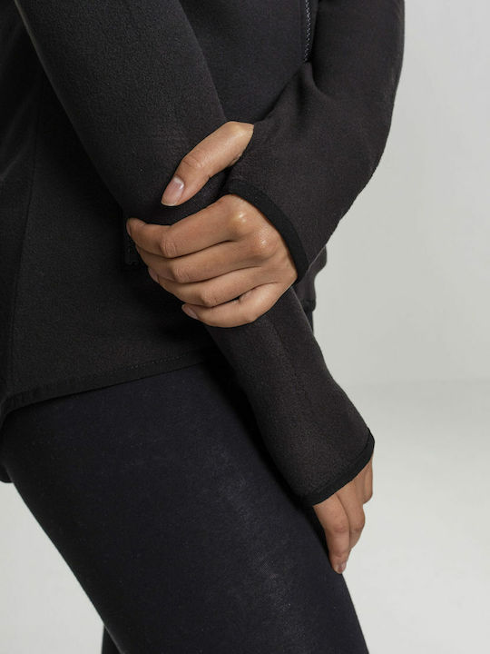 Fleece Damen Jacke in Schwarz Farbe