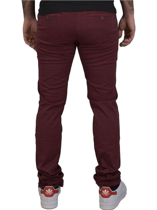 Garage Fifty5 GAM201-02217 Pantaloni pentru bărbați Chino Maroon GAM201-022-17