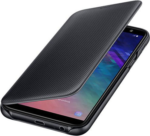 Samsung Buchen Sie Synthetisches Leder Schwarz (Galaxy J6)