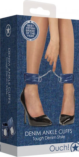Shots Outch! Denim Ankle Cuffs Rough end Denim Style Handschellen in Blau Farbe