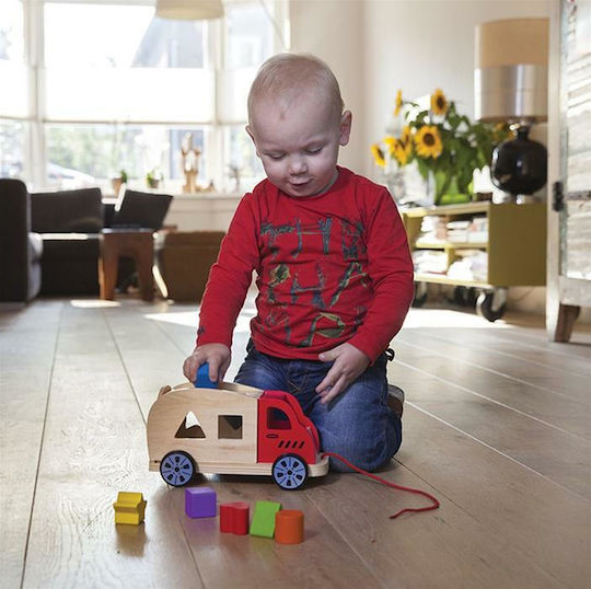 New Classic Toys Jucărie de Sortare a Formelor Camion cu forme din Lemn pentru 12++ Luni