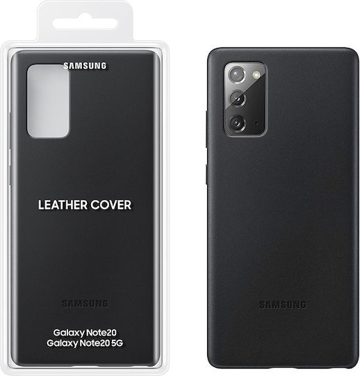 Samsung Leather Cover Back Cover Δερμάτινο Μαύρο (Galaxy Note 20)
