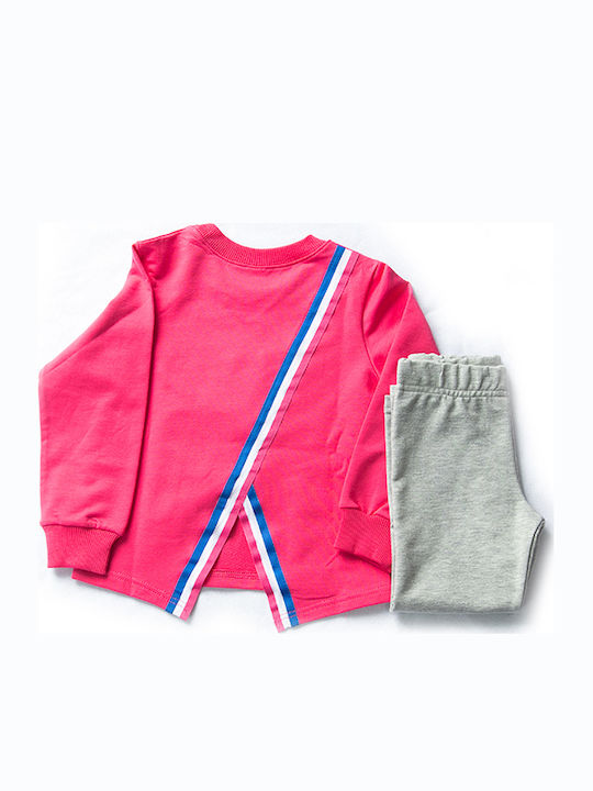 Joyce Kids Set with Leggings Winter 2pcs Fuchsia Σετ Φούτερ με Κολάν Give Up