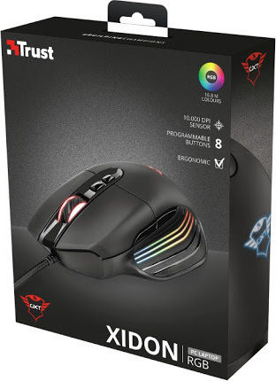 Trust GXT 940 Xidon RGB Gaming Ποντίκι 10000 DPI Μαύρο