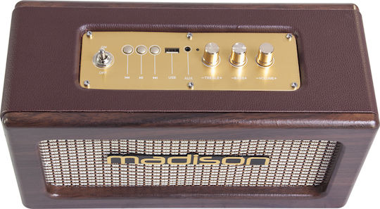 Madison Rechargeable Vintage Speakerbox Ηχείο Bluetooth 20W Καφέ