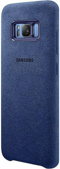 Samsung Alcantara Cover Umschlag Rückseite Synthetisches Leder Blau (Galaxy S8+)