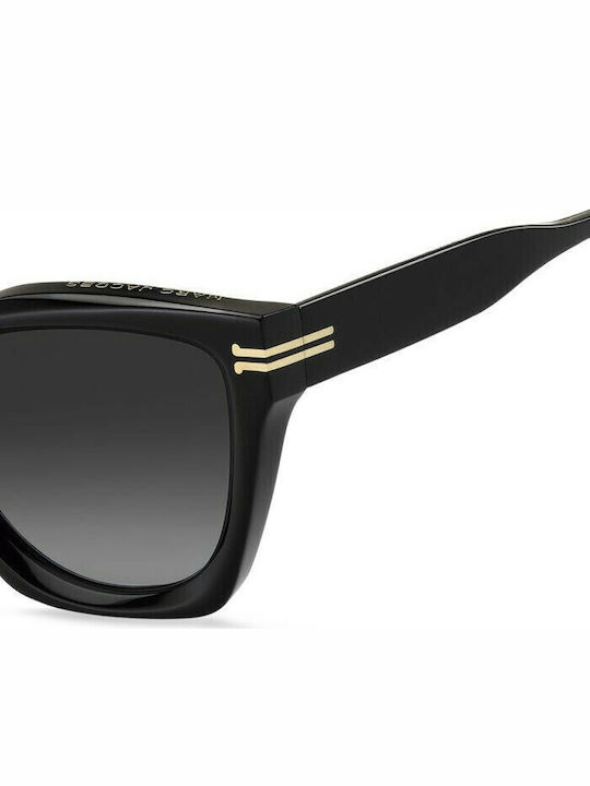 Marc Jacobs Women's Sunglasses with Black Horn-Rimmed Frame and Grey Gradient Lenses MJ1000/S 807/9O