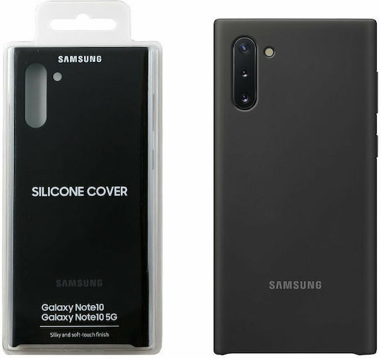 Samsung Umschlag Rückseite Silikon Schwarz (Galaxy Note 10)