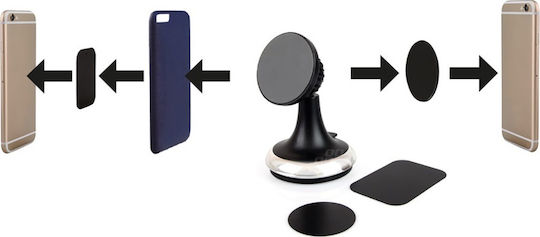 AMiO Magnetic Phone Holder Βάση Κινητού Αυτοκινήτου με Μαγνήτη Μαύρη