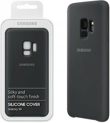 Samsung Cover Umschlag Rückseite Silikon Schwarz (Galaxy S9)