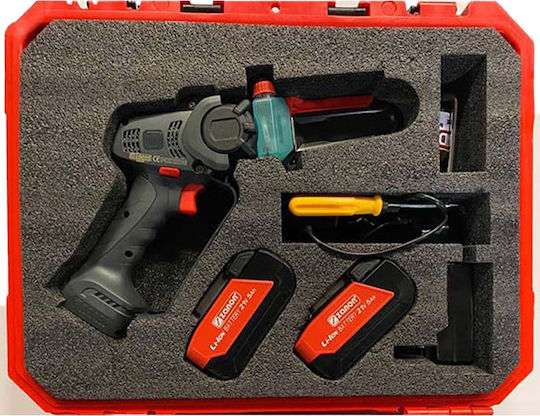 Zanon Akku-Kettensäge Baumschneider Akku-Kettensäge 2x5Ah 18V 1.68kg mit Schiene 10cm
