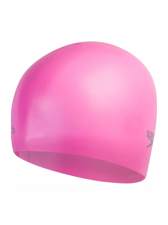 Speedo Plain Moulded Silicone Adults Swimming Cap Pink