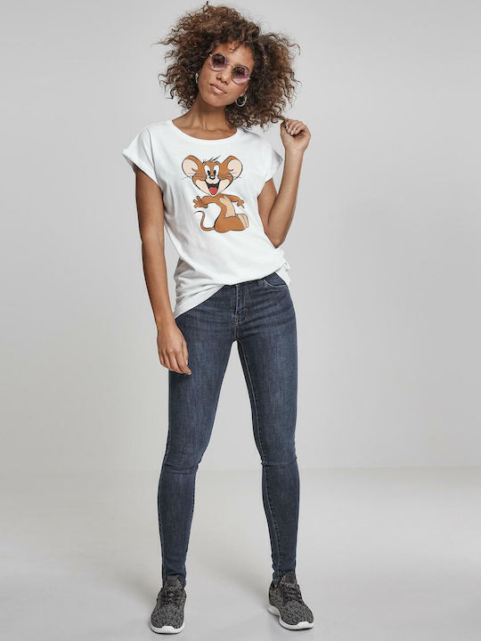 Tom & Jerry Damen T-Shirt Weiß