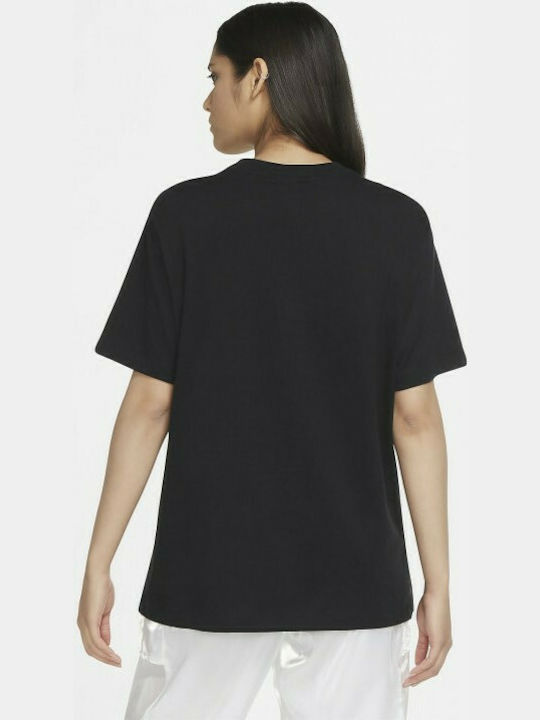 Nike Αθλητικό Oversized Γυναικείο T-shirt Μαύρο με Στάμπα