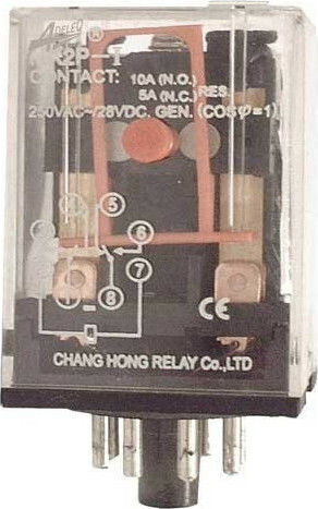 Adeleq Βιομηχανικό Ρελέ Λυχνίας 6V 8 Πόδια 6V DC 11-2060