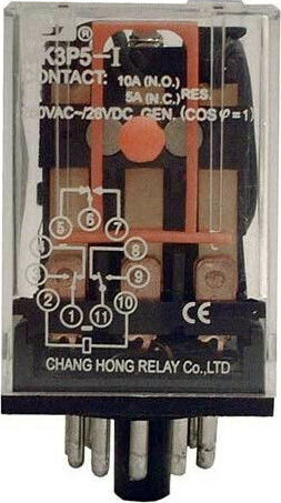 Adeleq Βιομηχανικό Ρελέ Λυχνίας 12V 11 Πόδια 12V DC 11-3120