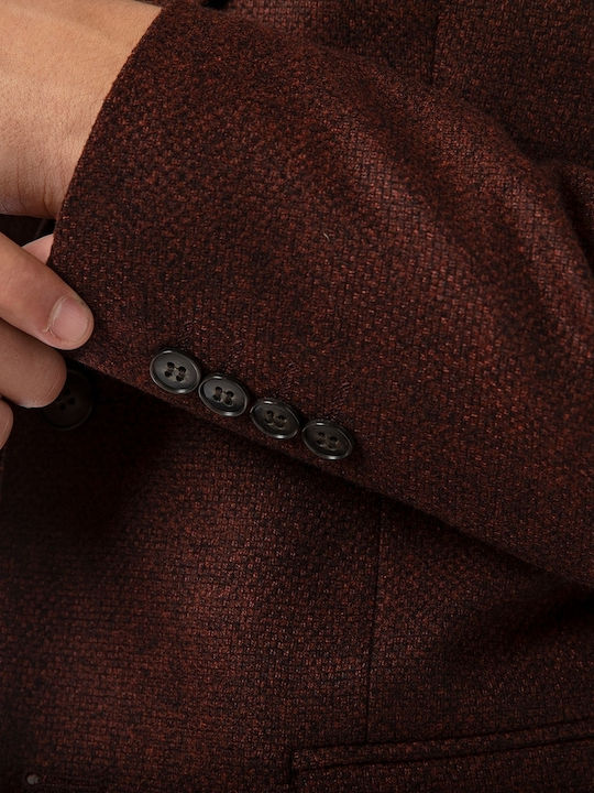 Men's Winter Suit Jacket Burgundy