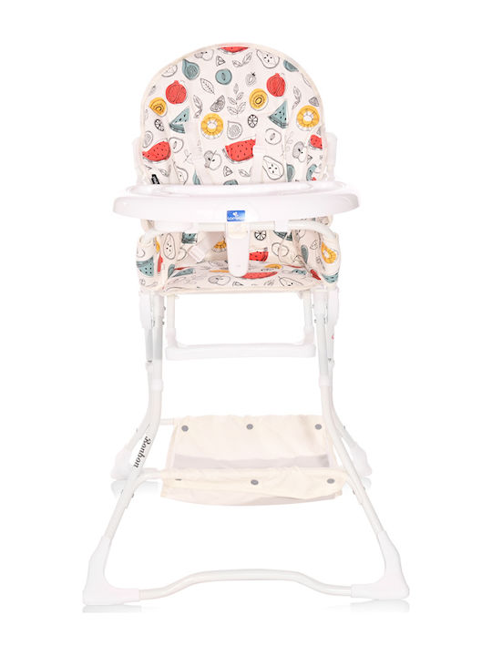 Lorelli Bonbon Foldable Highchair with Metal Frame & Fabric Seat White Fruits