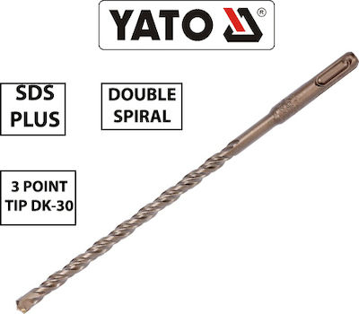 Yato 18x460mm Διαμαντοτρύπανο με SDS Plus Στέλεχος για Δομικά Υλικά, Γυαλί και Πλακίδια 18x360mm